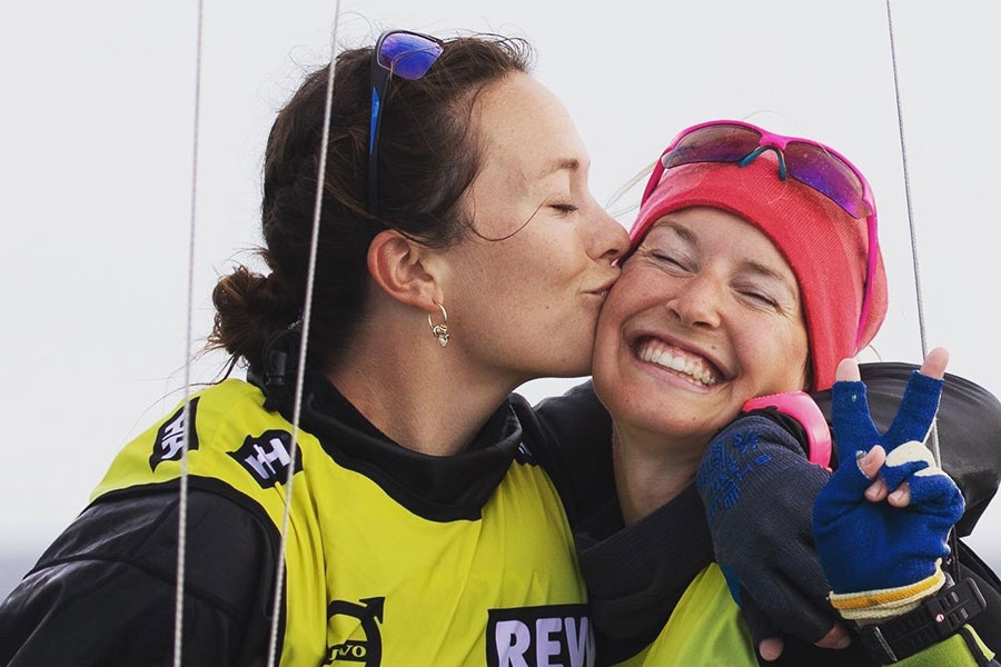 Tina Lutz mit Vorschoterin Sanny Beucke Tina Lutz mit Vorschoterin Sanny Beucke